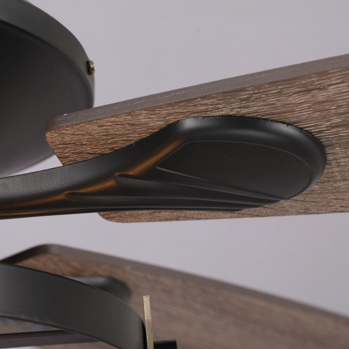 52" Wisner Industrial Downrod Mount Reversible Ceiling Fan with Lighting and Remote Control - ParrotUncle