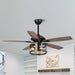52" Wisner Industrial Downrod Mount Reversible Ceiling Fan with Lighting and Remote Control - ParrotUncle