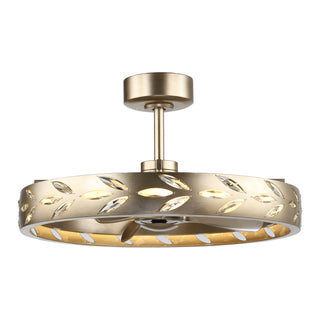 Perimost 29 Inch Antique Silver Downrod Mount Luxury Caged Ceiling Fan with Light