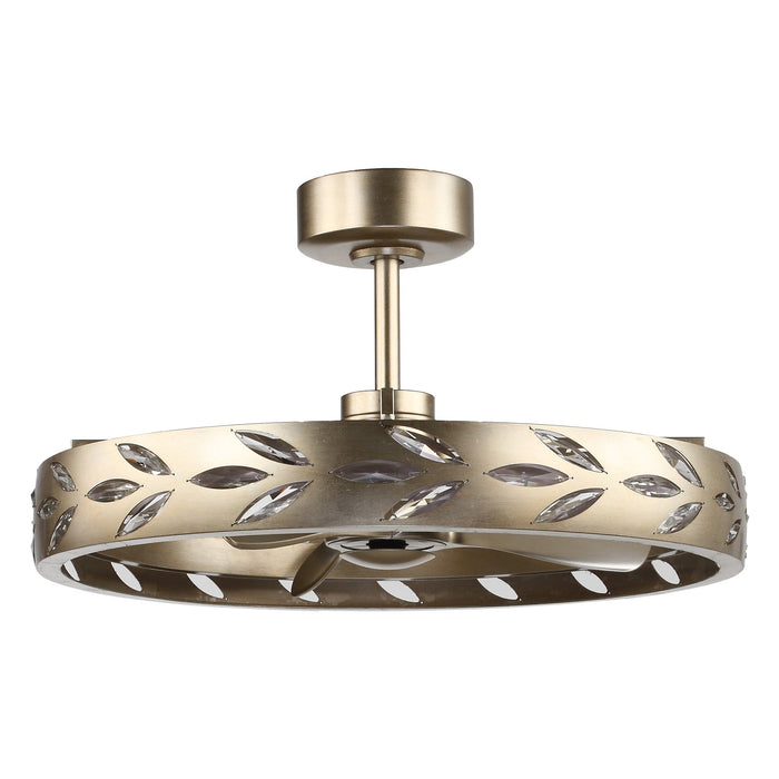 Perimost 29 Inch Antique Silver Downrod Mount Luxury Fandelier with Light and Remote Control