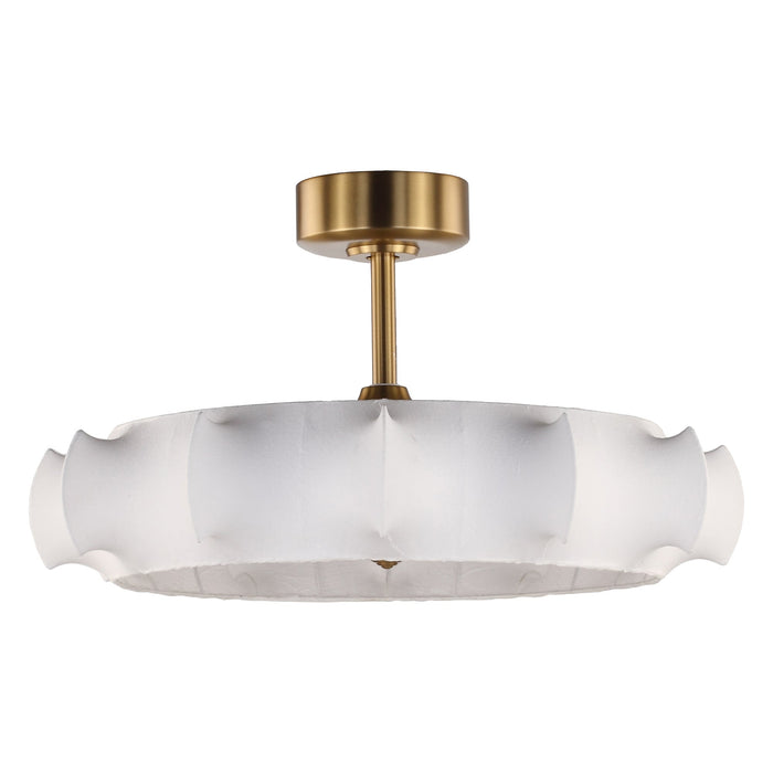 Perimost 30 Inch Electroplated Golden Downrod Mount Luxury Fandelier with Light and Remote Control
