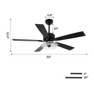 52 Inch Rory LED Modern Downrod Mount Ceiling Fan with Remote Control