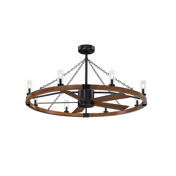 52" Amelia Black Industrial Fandelier
