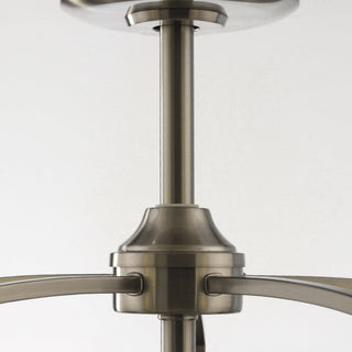Perimost 33 Inch Satin Nickel Downrod Mount Luxury Caged Ceiling Fan with Light and Remote Control