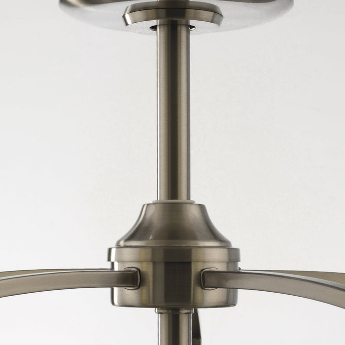 Perimost 33 Inch Satin Nickel Downrod Mount Luxury Fandelier with Light and Remote Control