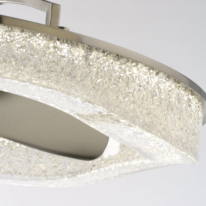 Perimost 33 Inch Satin Nickel Downrod Mount Luxury Fandelier with Light and Remote Control