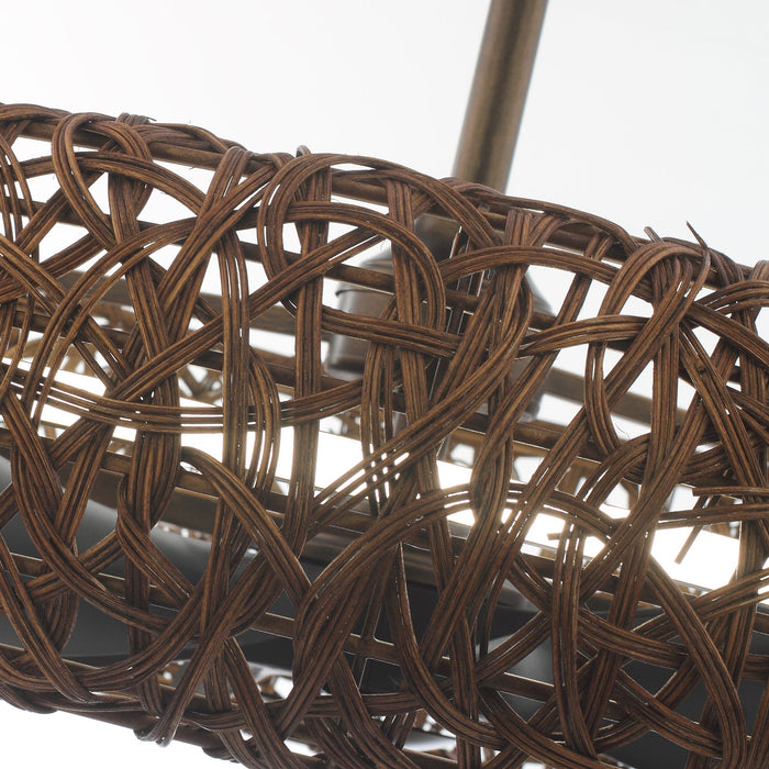 Perimost 35 Inch Golden Bronze Downrod Mount Luxury Fandelier with Light and Remote Control