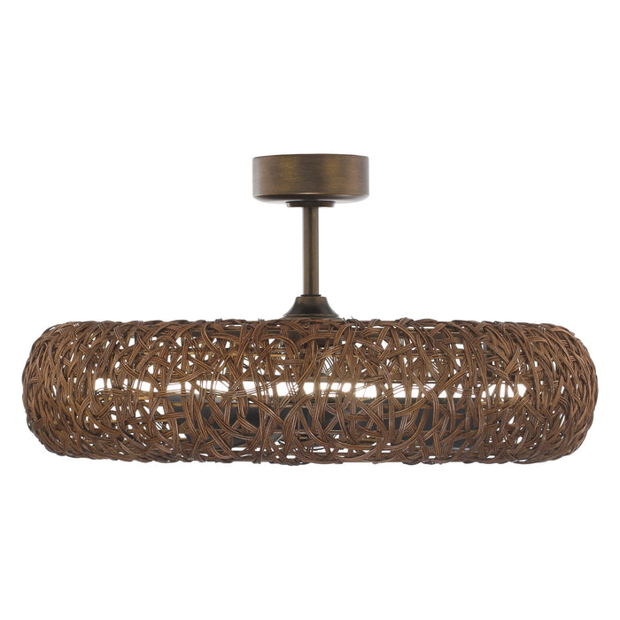 Perimost 35 Inch Golden Bronze Downrod Mount Luxury Fandelier with Light and Remote Control