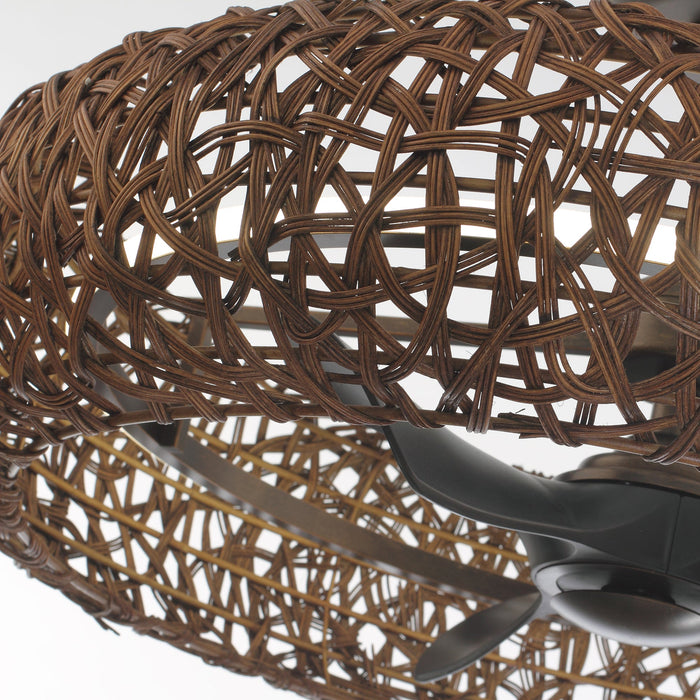 Perimost 35 Inch Golden Bronze Downrod Mount Luxury Fandelier with Light and Remote Control