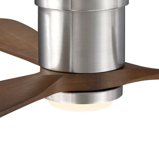 52" Mayna Flush Mount Ceiling Fan,Solid Wood Blades