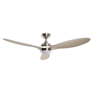 56" Bernardino Hamptons Modern Brushed Nickel DC Motor Downrod Mount Reversible Ceiling Fan with Lighting and Remote Control