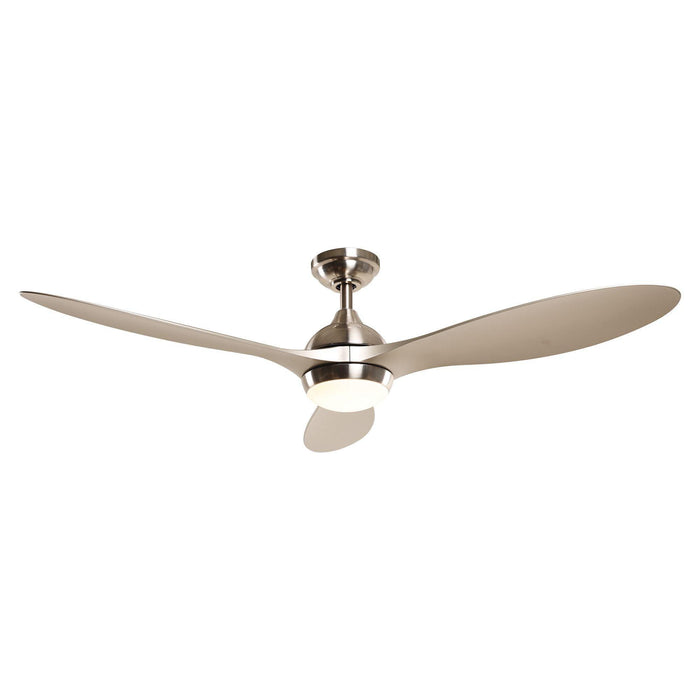 56" Bernardino Modern Brushed Nickel DC Motor Downrod Mount Reversible Ceiling Fan with Lighting and Remote Control - ParrotUncle