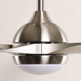 56" Bernardino Hamptons Modern Brushed Nickel DC Motor Downrod Mount Reversible Ceiling Fan with Lighting and Remote Control