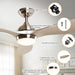 56" Bernardino Modern Brushed Nickel DC Motor Downrod Mount Reversible Ceiling Fan with Lighting and Remote Control - ParrotUncle