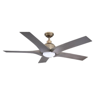 56" Genoa Hamptons Farmhouse DC Motor Downrod Mount Reversible Ceiling Fan with Lighting and Remote Control