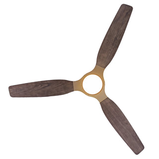 56 Inch Hamptons Soft Brass Solid Wood Blades LED Ceiling Fan with Remote Control