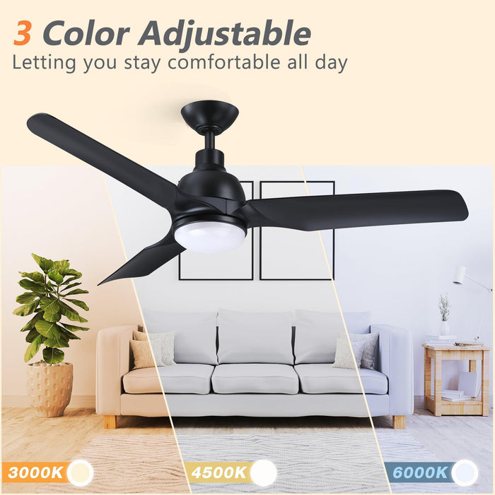 52" Cason Induatrial Downrod Mount Reversible Ceiling Fan with LED Lighting and Remote Control