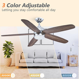 52" Dicken Hamptons Farmhouse Downrod Mount Reversible Ceiling Fan with Lighting and Remote Control