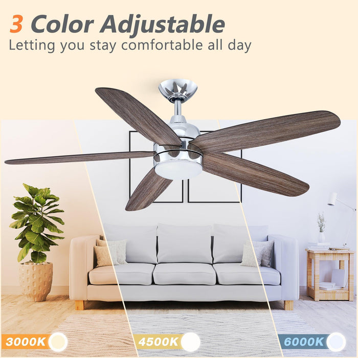 52" Dicken Farmhouse Downrod Mount Reversible Ceiling Fan with Lighting and Remote Control