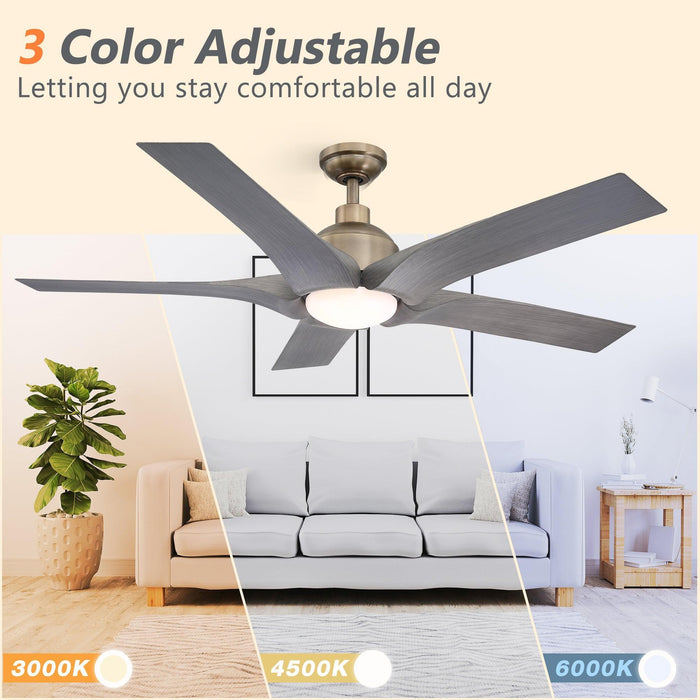56" Genoa Farmhouse DC Motor Downrod Mount Reversible Ceiling Fan with Lighting and Remote Control