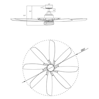 60" Antone Hamptons Industrial DC Motor Downrod Mount Reversible Ceiling Fan with Lighting and Remote Control