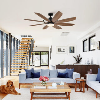 60" Antone Hamptons Industrial DC Motor Downrod Mount Reversible Ceiling Fan with Lighting and Remote Control