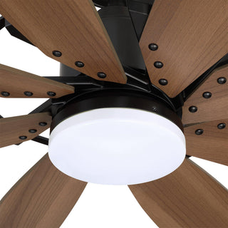 60" Antone Hamptons Industrial DC Motor Downrod Mount Reversible Ceiling Fan with Lighting and Remote Control