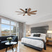 60" Antone Industrial DC Motor Downrod Mount Reversible Ceiling Fan with Lighting and Remote Control - ParrotUncle