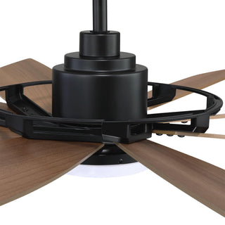 60" Antone Hamptons Industrial DC Motor Downrod Mount Reversible Ceiling Fan with Lighting and Remote Control