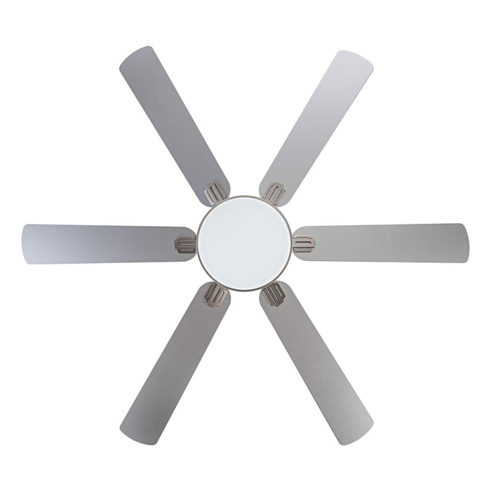 60" Lucknow Modern Satin Nickel DC Motor Downrod Mount Reversible Ceiling Fan with Lighting and Remote Control - ParrotUncle