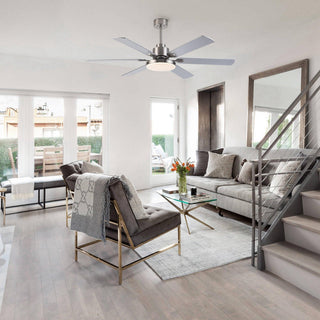 60" Lucknow Modern Ceiling Fan with Lighting and Remote Control