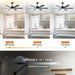60" Modern DC Motor Downrod Mount Reversible Ceiling Fan with Lighting and Remote Control - ParrotUncle