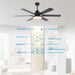 60" Modern DC Motor Downrod Mount Reversible Ceiling Fan with Lighting and Remote Control - ParrotUncle
