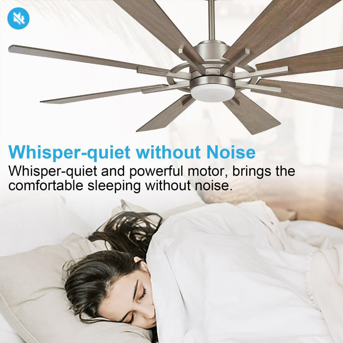 60" Oretha Windmill Modern DC Motor Downrod Mount Reversible Ceiling Fan with Lighting and Remote Control - ParrotUncle