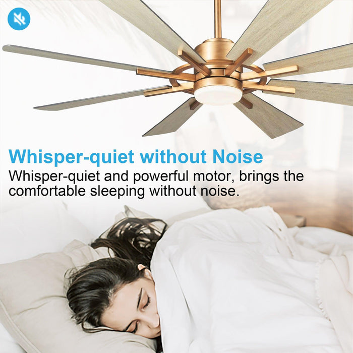 60" Oretha Windmill Modern DC Motor Downrod Mount Reversible Ceiling Fan with Lighting and Remote Control - ParrotUncle