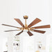 60" Oretha Windmill Modern DC Motor Downrod Mount Reversible Ceiling Fan with Lighting and Remote Control - ParrotUncle