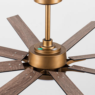 65" Balachandran Industrial DC Motor Downrod Mount Ceiling Fan with LED Lighting and Remote Control