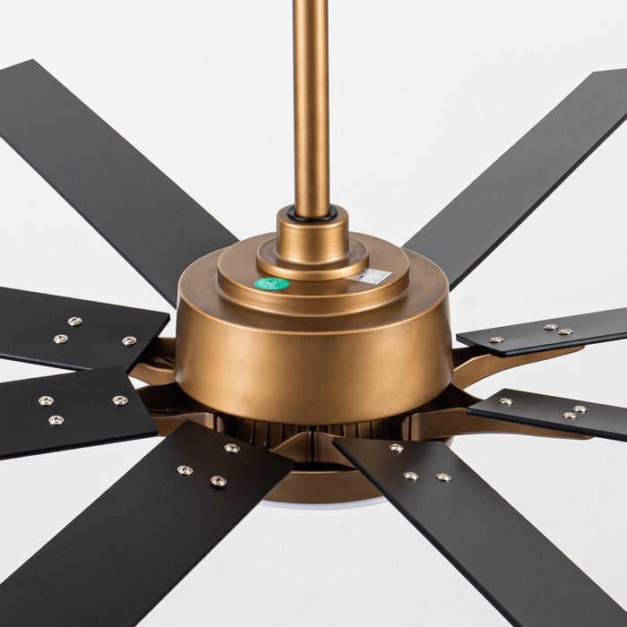 65" Balachandran Industrial Downrod Mount Ceiling Fan with LED Lighting and Remote Control - ParrotUncle