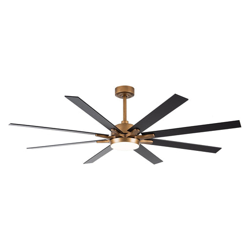 65" Balachandran Industrial Downrod Mount Ceiling Fan with LED Lighting and Remote Control - ParrotUncle