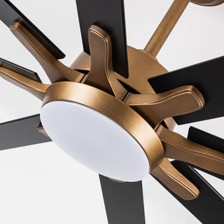 65" Balachandran Industrial DC Motor Downrod Mount Ceiling Fan with LED Lighting and Remote Control