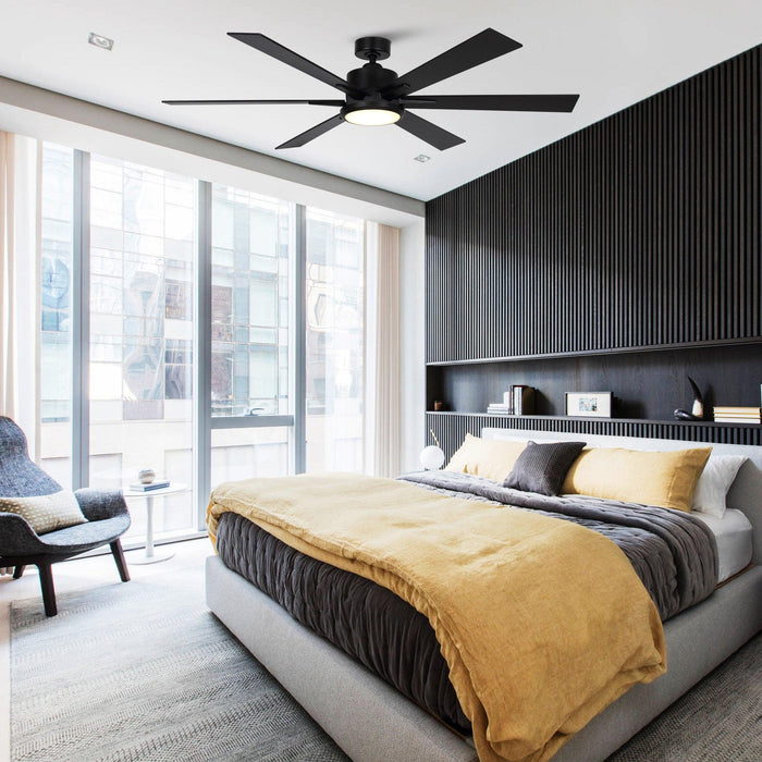 65" Balachandran Industrial Downrod Mount Ceiling Fan with Lighting and Remote Control - ParrotUncle