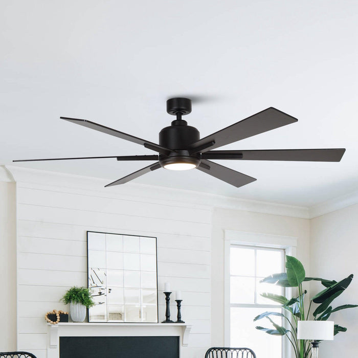 65" Balachandran Industrial Downrod Mount Ceiling Fan with Lighting and Remote Control - ParrotUncle