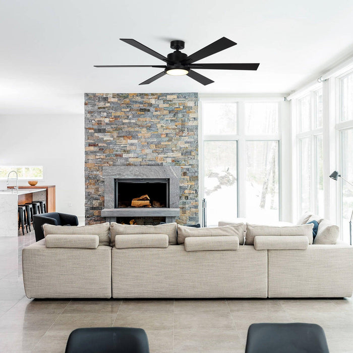 65" Balachandran Industrial Downrod Mount Ceiling Fan with Lighting and Remote Control - ParrotUncle