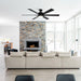 65" Balachandran Industrial Downrod Mount Ceiling Fan with Lighting and Remote Control - ParrotUncle