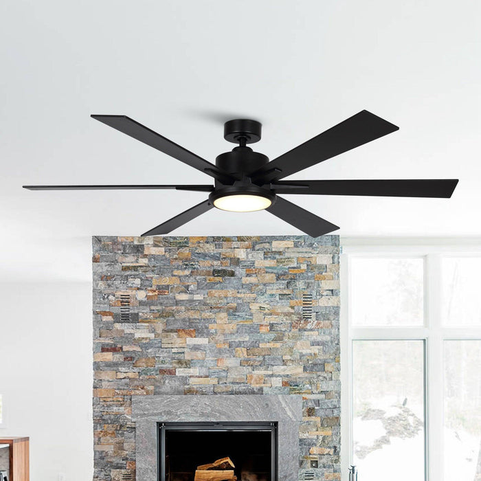 65" Balachandran Industrial Downrod Mount Ceiling Fan with Lighting and Remote Control - ParrotUncle