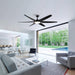 65" Industrial DC Motor Downrod Mount Ceiling Fan with Lighting and Remote Control - ParrotUncle