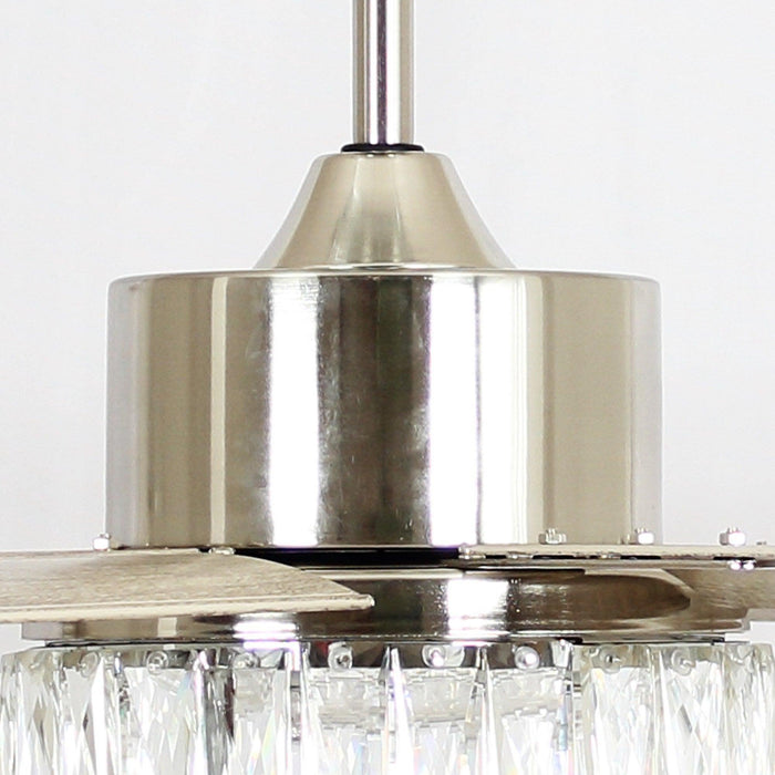 65" Modern Brushed Nickel DC Motor Downrod Mount Reversible Ceiling Fan with Lighting and Remote Control - ParrotUncle