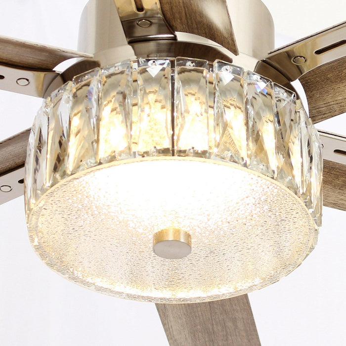 65" Modern Brushed Nickel DC Motor Downrod Mount Reversible Ceiling Fan with Lighting and Remote Control - ParrotUncle