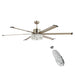 65" Modern Brushed Nickel DC Motor Downrod Mount Reversible Ceiling Fan with Lighting and Remote Control - ParrotUncle