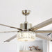 65" Modern Brushed Nickel DC Motor Downrod Mount Reversible Ceiling Fan with Lighting and Remote Control - ParrotUncle